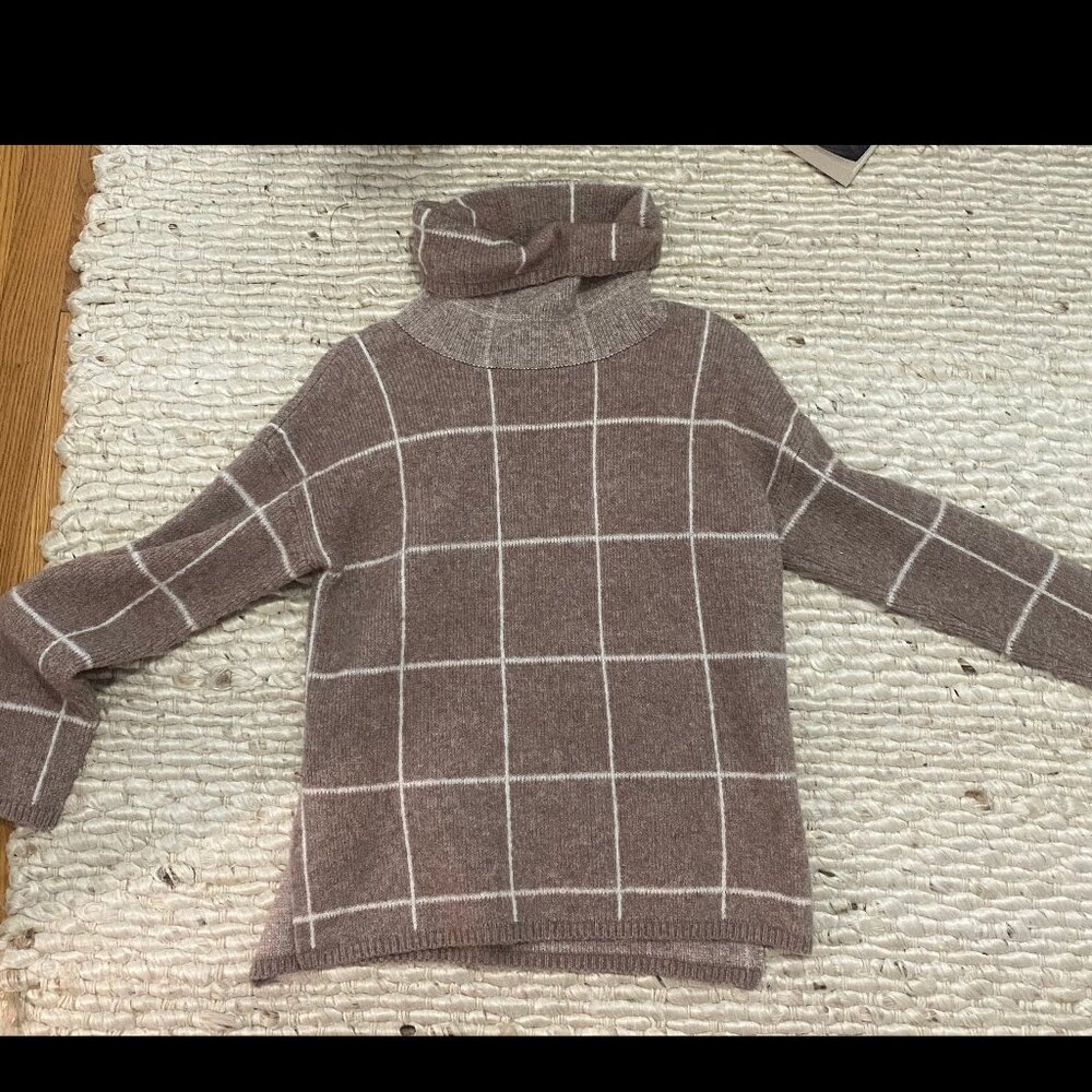 Windowpane Turtleneck Sweater - image 3